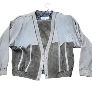 VINTAGE GENELLI  BOMBER STYLE LEATHER JACKET WITH FULL ZIPPER SIZE XL